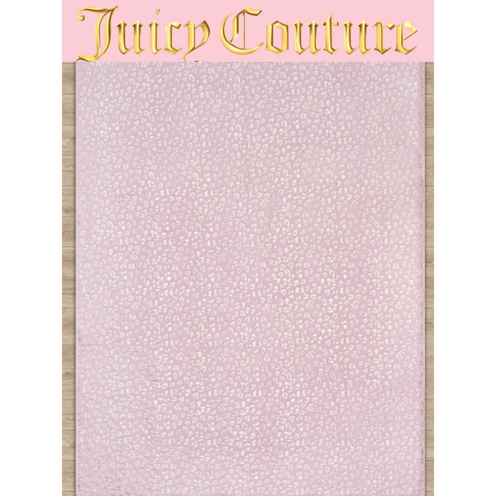 Juicy Couture Home Silver Foil Leopord Print Luxuriously Soft Plush Area Rug